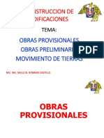 Semana 04. OBRAS PRELIMINARES - OBRAS PROVISIONALES - MOVIMIENTO DE TIERRAS PDF