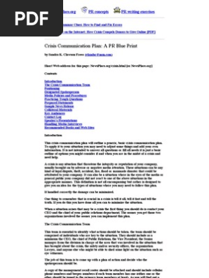 Crisis Communication Plan