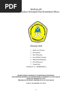 Makalah Komunikasi Kelompok Dan Komunikasi Massa