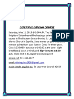 Defensive Driving Course 5-11-19