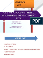 A Seminar ON: Use of Coconut Shell As A Partial Replacement FOR Aggregate in Concrete