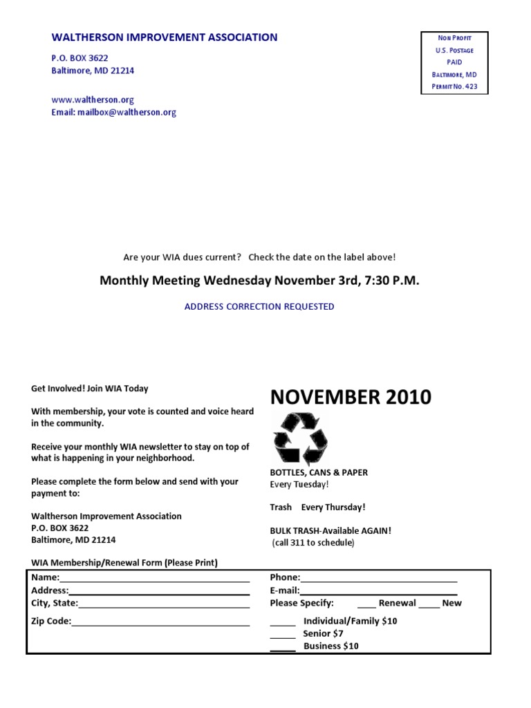 Waltherson Newsletter November 2010 | PDF | Baltimore Police Department ...