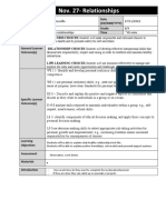 Nov. 27-Relationships: Teacher Name Date (DD/MM/YYYY) Subject Area Grade Topic Time