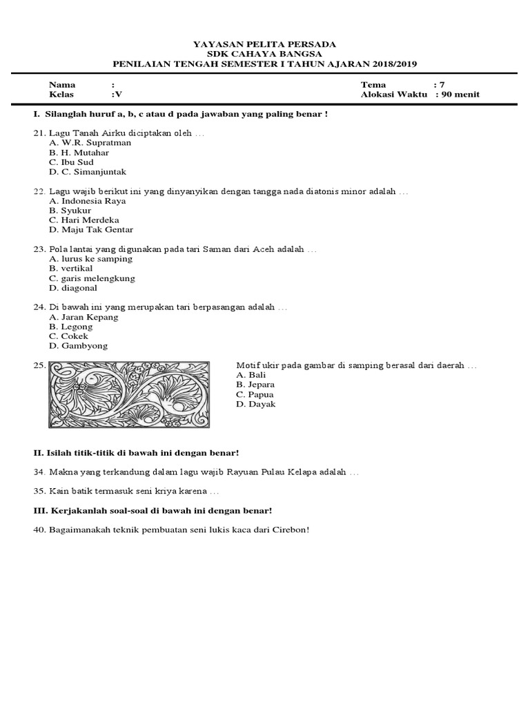 Soal Sbdp Tema 7 Pts 2docx