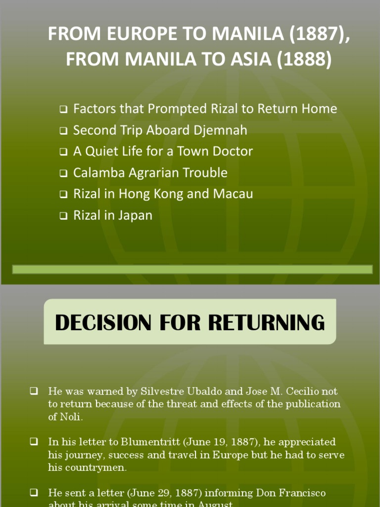 First Homecoming of Rizal | PDF | Macau