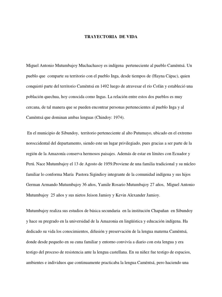 Trayectoria de Vida PDF Multilingüismo Conocimiento