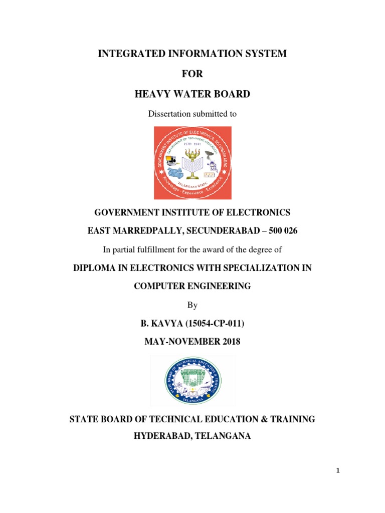 Integrated Information System FOR Heavy Water Board: Dissertation ...