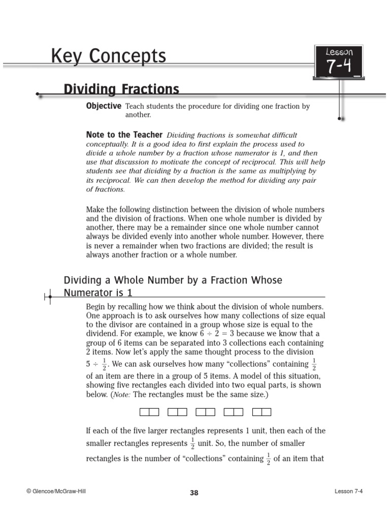 Key Concepts: Dividing Fractions | PDF | Fraction (Mathematics ...