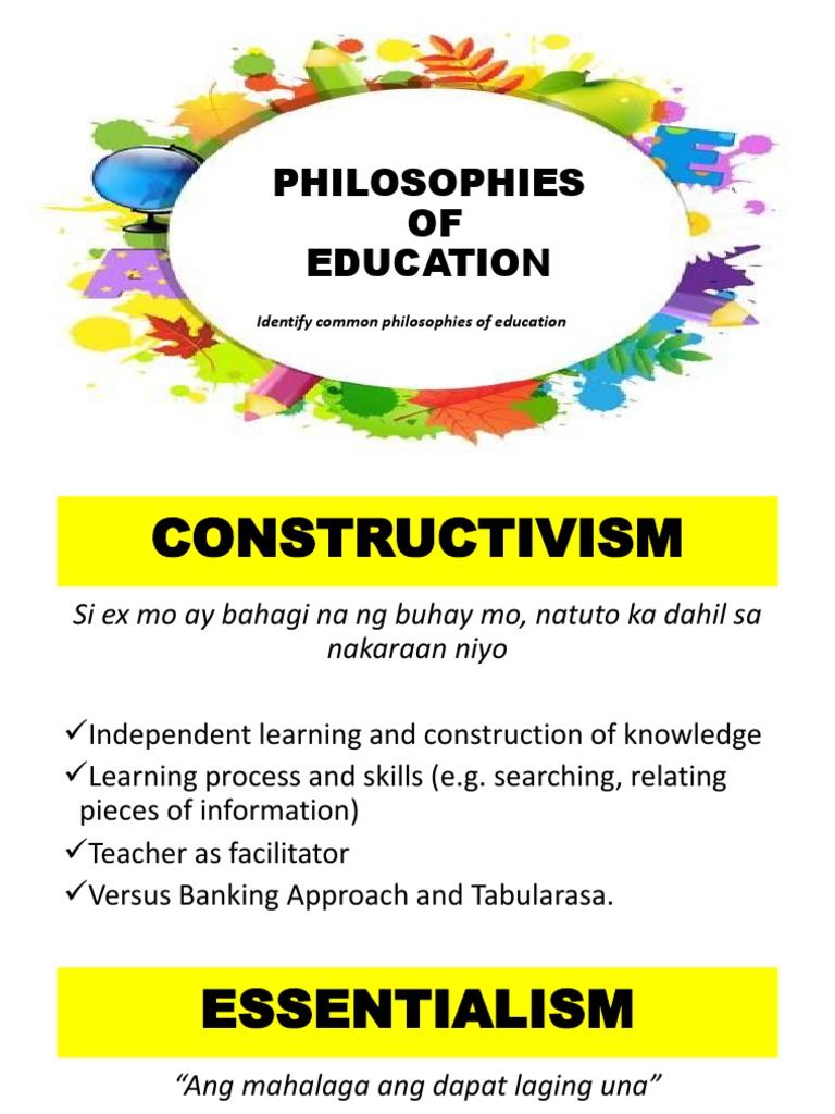 project topics on philosophy of education