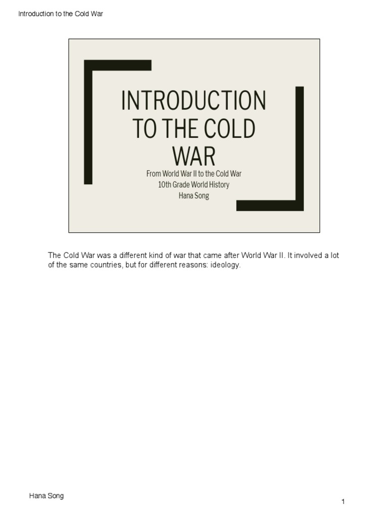 Causes of the Cold War Explained | PDF | Cold War | World War II