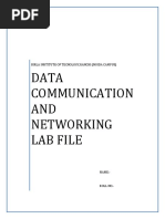 Data Communication AND Networking Lab File: Birla Institute of Tecnology, Ranchi (Noida Campus)