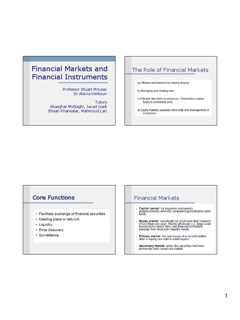 Financial Markets and Instruments Overview | PDF | Computers ...