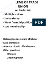 Trade Union Leadership - Multiple Unions - Union Rivalry - Weak Financial Position - Low Membership