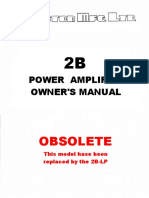 Power Amplifier Owner'S Manual: Obsolete