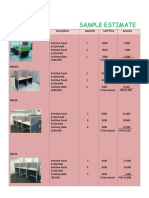 Sample Estimate: Item Code Description Quantity Unit Price Amount