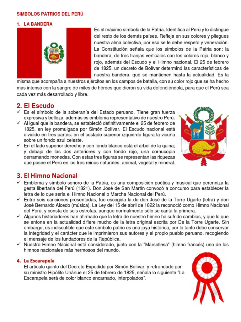 Simbolos Patrios | PDF | Perú, image size:768x1024