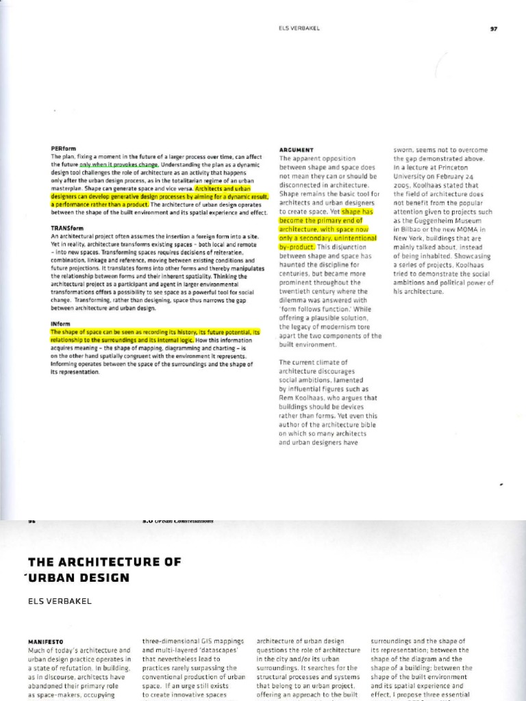 The Architecture of Urban Design - EV PDF | PDF