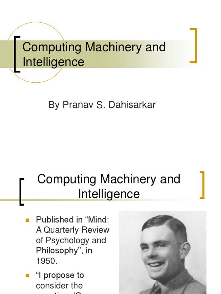 Computing Machinery and Intelligence PDF Artificial Intelligence Intelligence (AI) & Semantics