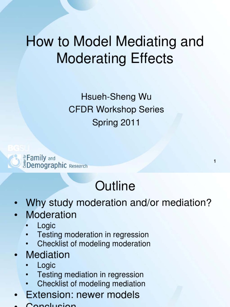 Modeling Mediating and Moderating Effects | PDF | Categorical Variable ...