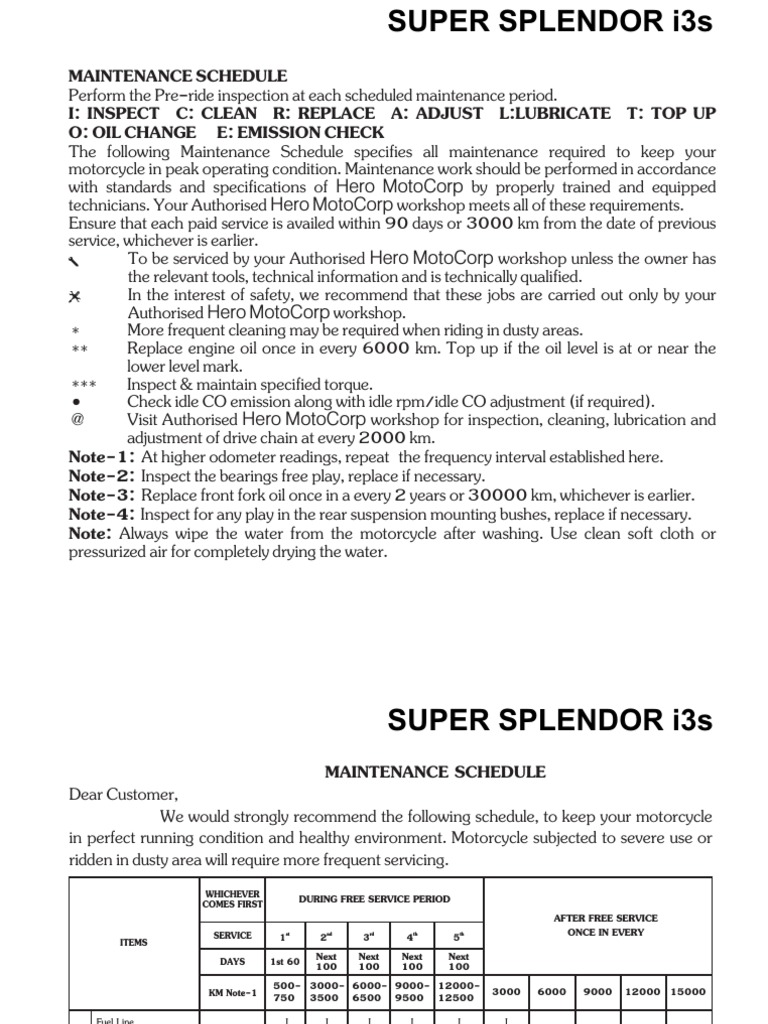 Splendor PDF PDF Motor Oil Carburetor