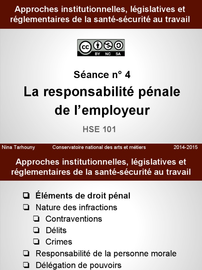 Responsabilité pénale de l'employeur | PDF | Loi criminelle | Crime et ...