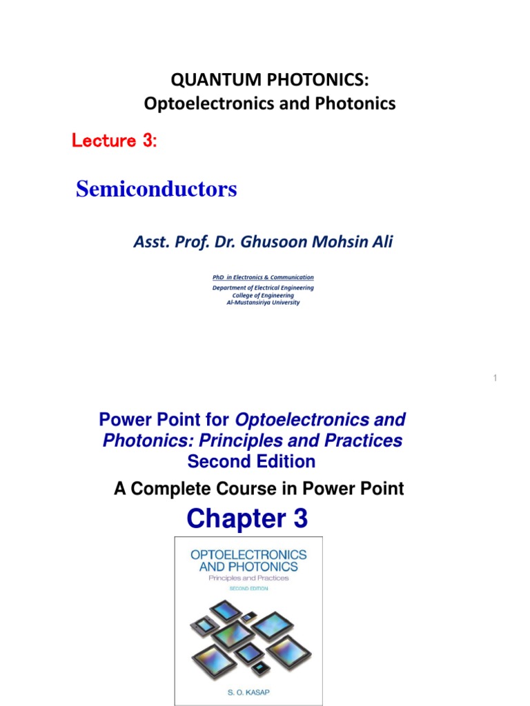 Semiconductors Quantum Photonics Optoelectronics and Photonics PDF