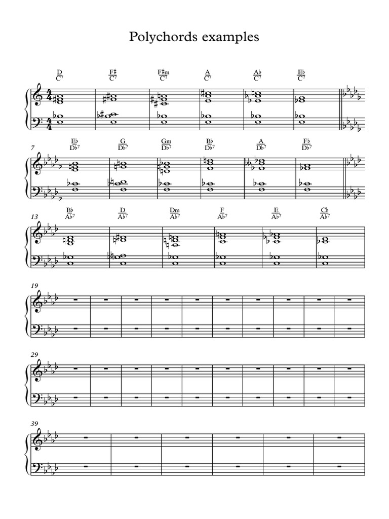 Polychords Examples: D F© F© A A E | PDF
