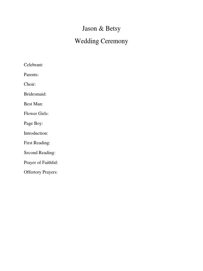 Church Wedding Ceremony | PDF | Eucharist | Catholic Church