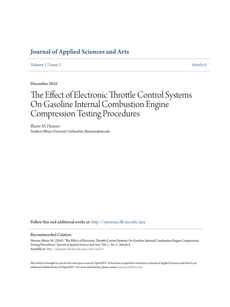 Impact of ETC on Engine Compression Testing | PDF | Throttle | Internal ...