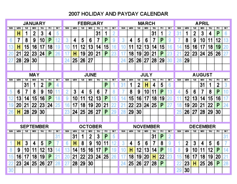 2007 Calendar | PDF
