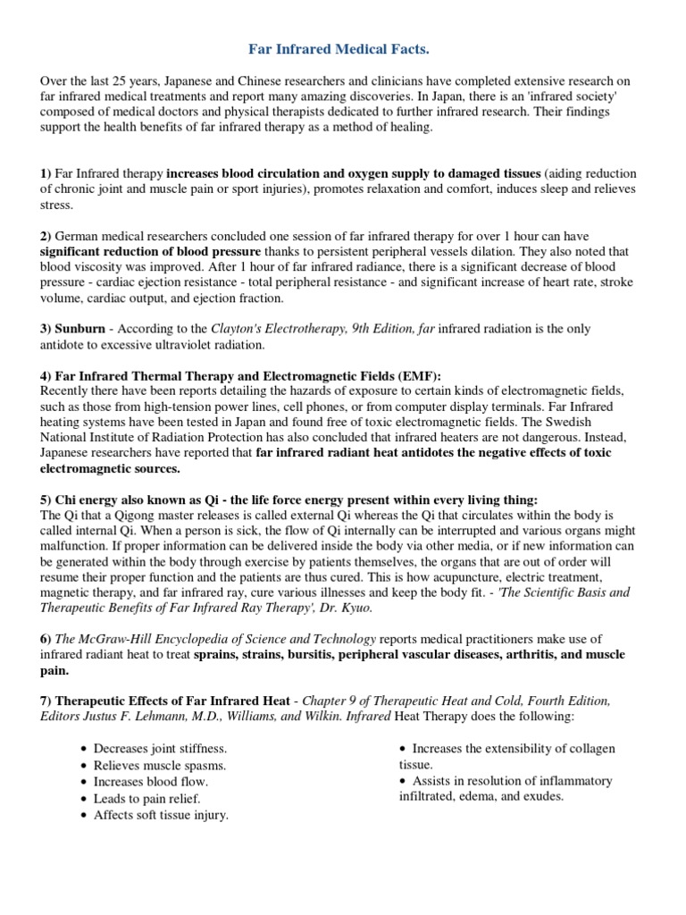 Far Infrared Med Facts | PDF | Heart | Dentistry