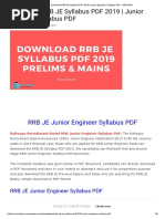 RRB JE Syllabus PDF 2019 - Junior Engineer Syllabus PDF - RRB 2018 PDF