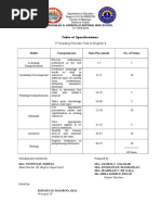 Skills Competencies Item Placement No. of Items: 1 Grading Periodic Test in English 9