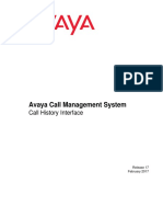 Avaya Call History Interface