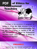 Code Of Ethics For Professional Teachers Profession Teachers