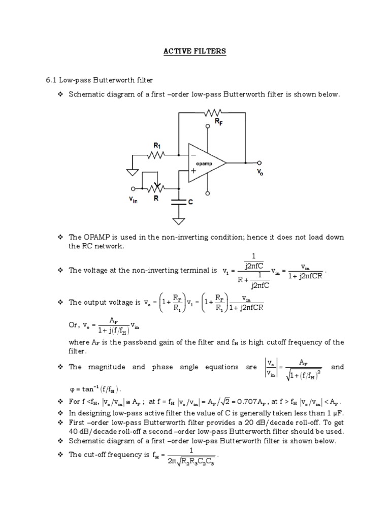 Active Filters D PDF | PDF | Low Pass Filter | Bandwidth (Signal ...
