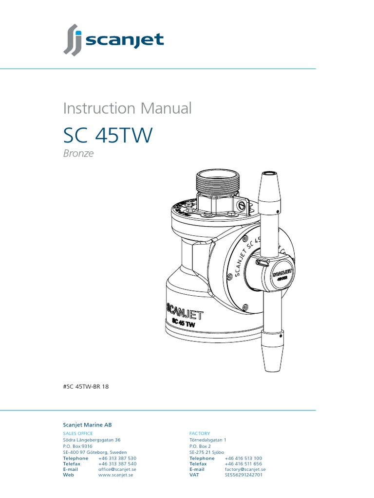 SC 45TW Tank Cleaning Machine Manual | PDF | Machines | Jet Engine