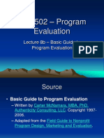 PPA 502 - Program Evaluation