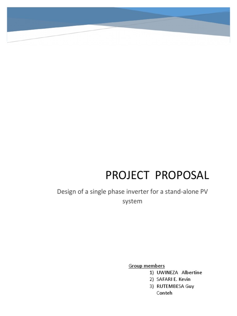 Project Proposal | PDF | Photovoltaic System | Off The Grid