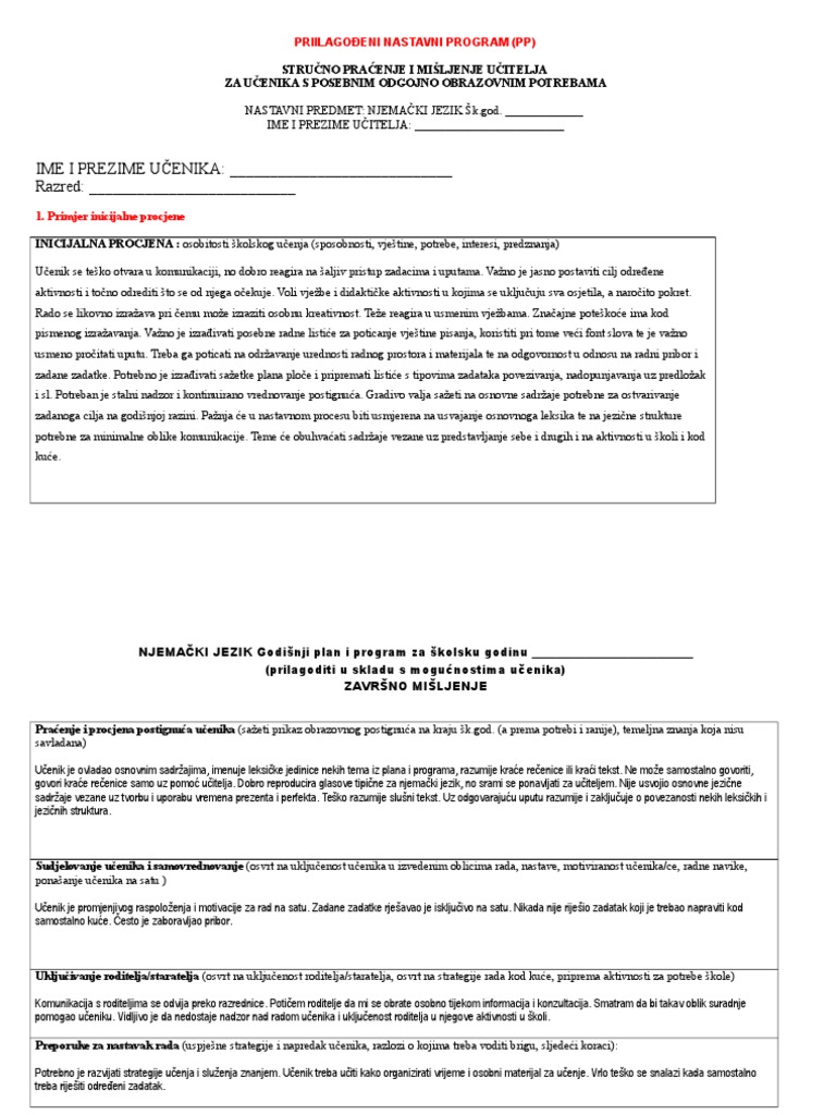 Primjer Pisanja Programa PP I Ip | PDF