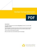 Verbal Comprehension Questions Booklet