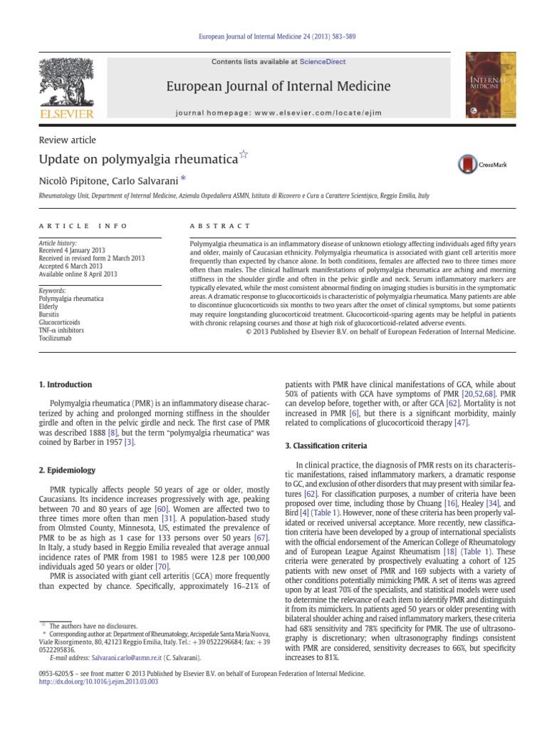2015 PMR Guidelines | PDF | Rheumatoid Arthritis | Arthritis