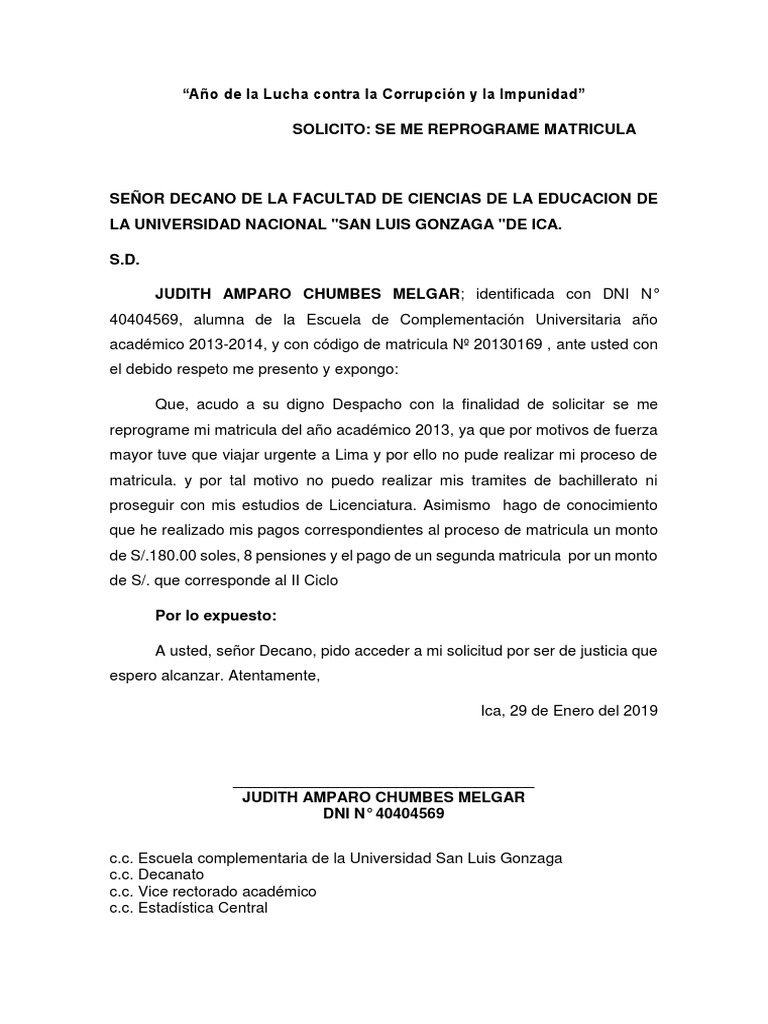 UNICA SOLICITO Y EXONERACION DE PAGO TRAMITE BACHILLER.docx Educación