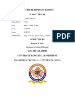 Practical Training Report Submitted by