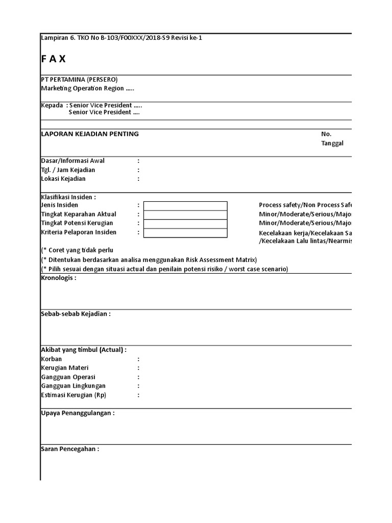 Laporan Insiden Revisi ke-1 TKO B-103 | PDF