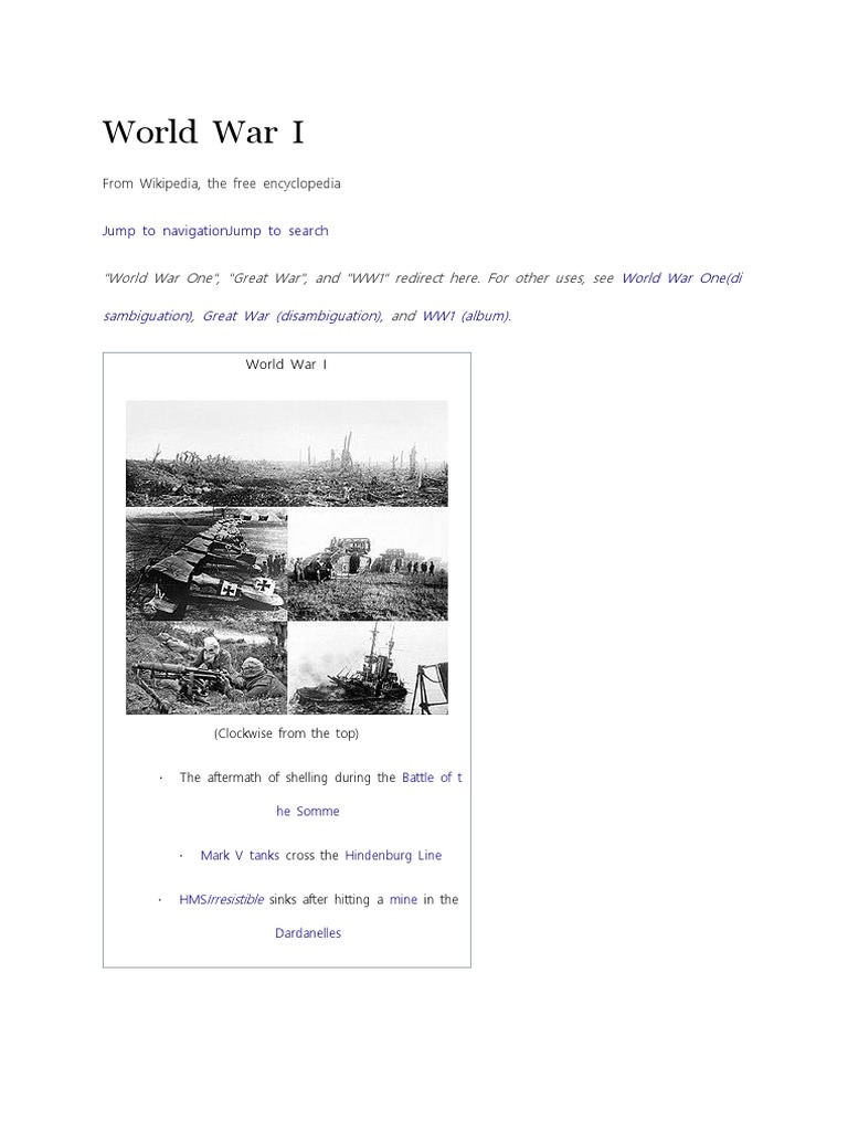 World War 1 | PDF | Allies Of World War I | World War I