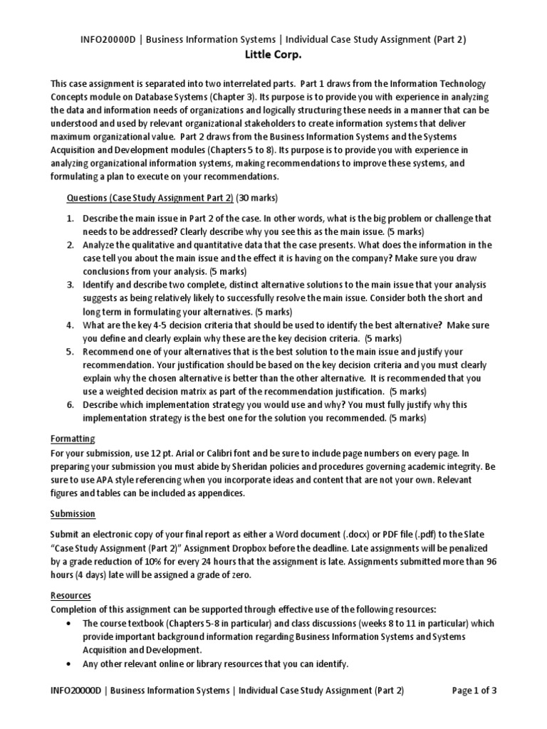 Case Study Assignment (Part 2) | PDF | System | Employment