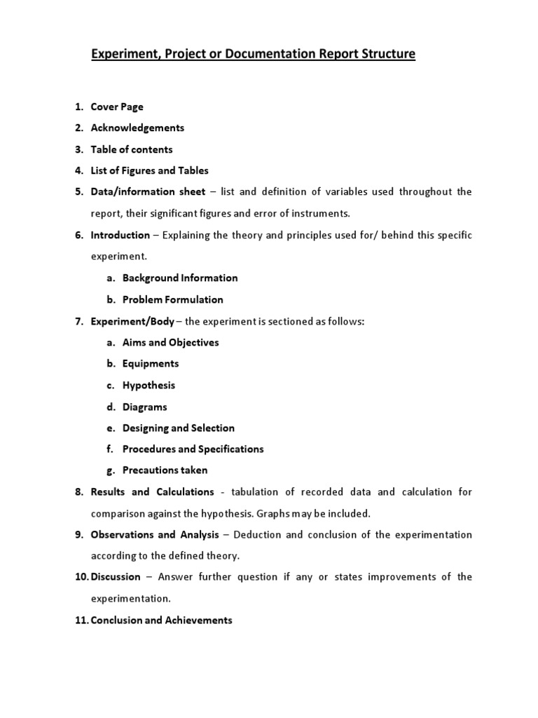 Report Structure | PDF