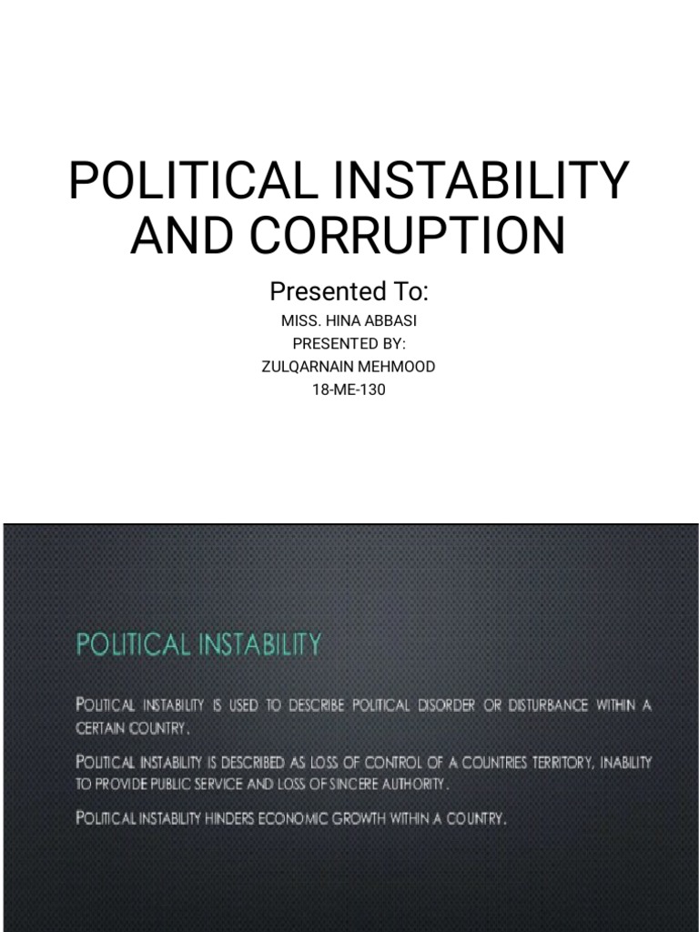 Political Instability And Corruption Presented To Pdf