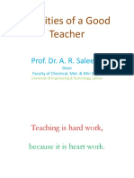 Qualities of A Good Teacher: Prof. Dr. A. R. Saleemi